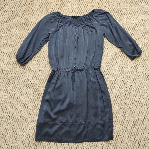 BCBG Max Azria Blue 100% Silk Babydoll Dress - Size Small DAMAGED - Picture 1 of 14